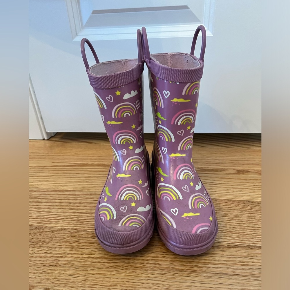 Lily & Dan Purple/ Rainbows Girls Rainboots